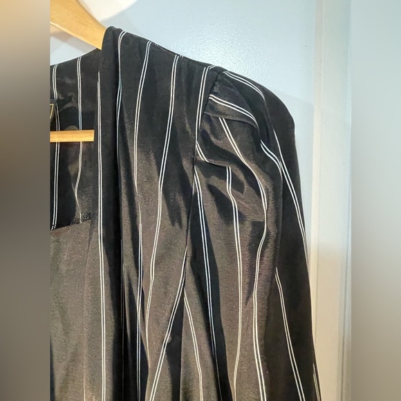 Algo 80’s 90’s Pinstripes Dress Jacket Light Shoulder Pads - Picture 3 of 10